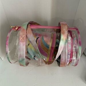 Underonesky Colorful Unicorn Clear Tote Bag and travel bags